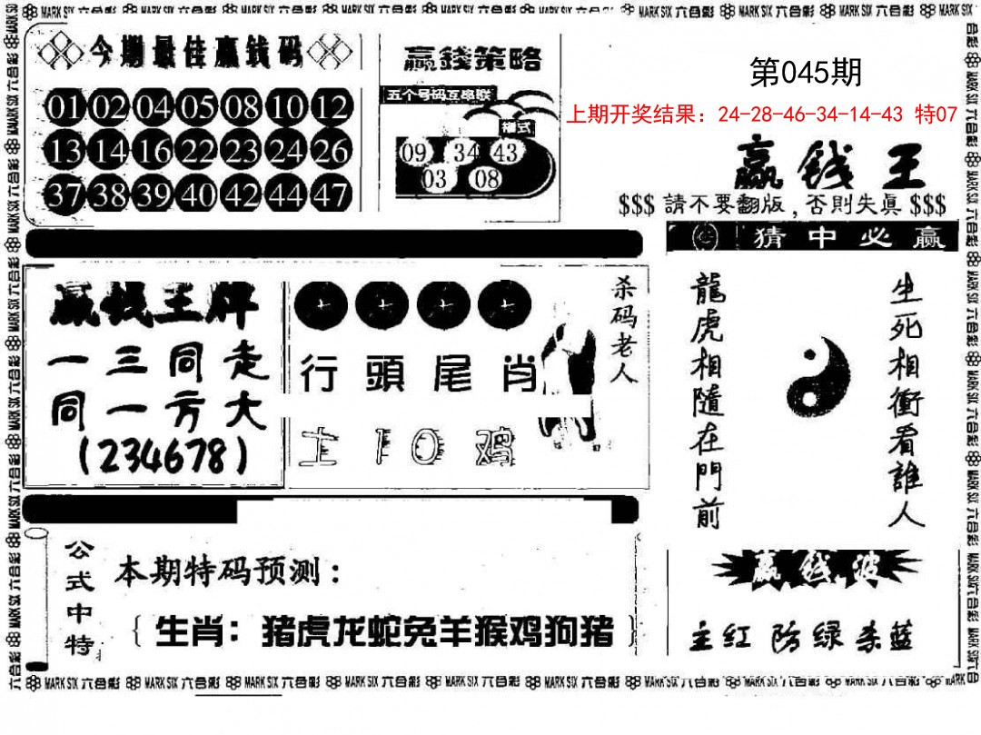045期赢钱料[图]