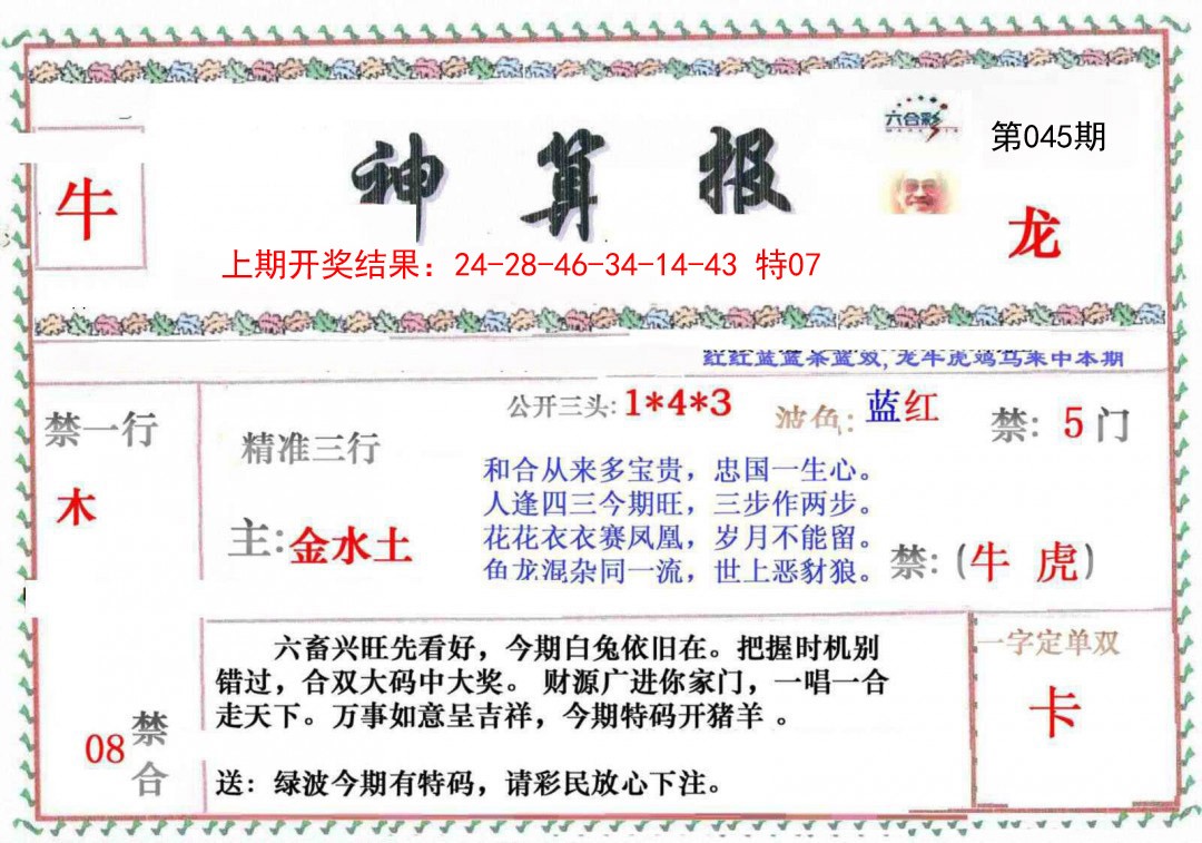 045期神算报[图]