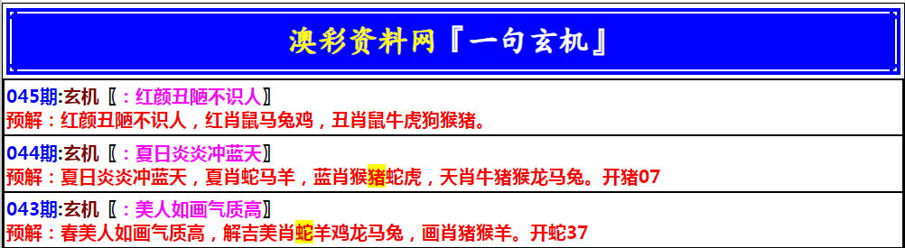 045期澳门一句玄机[图]