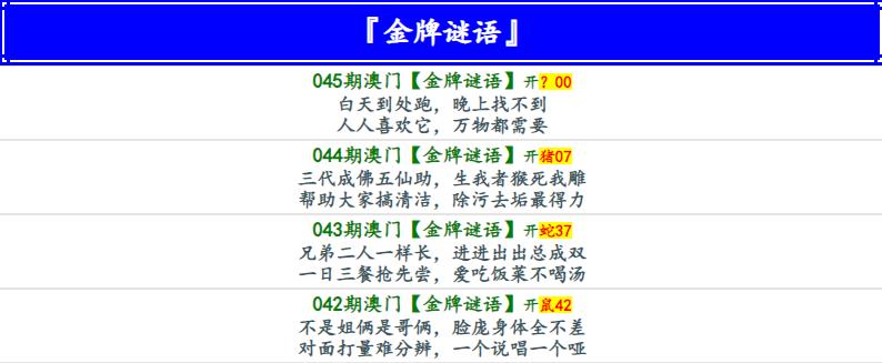 045期金牌谜语[图]