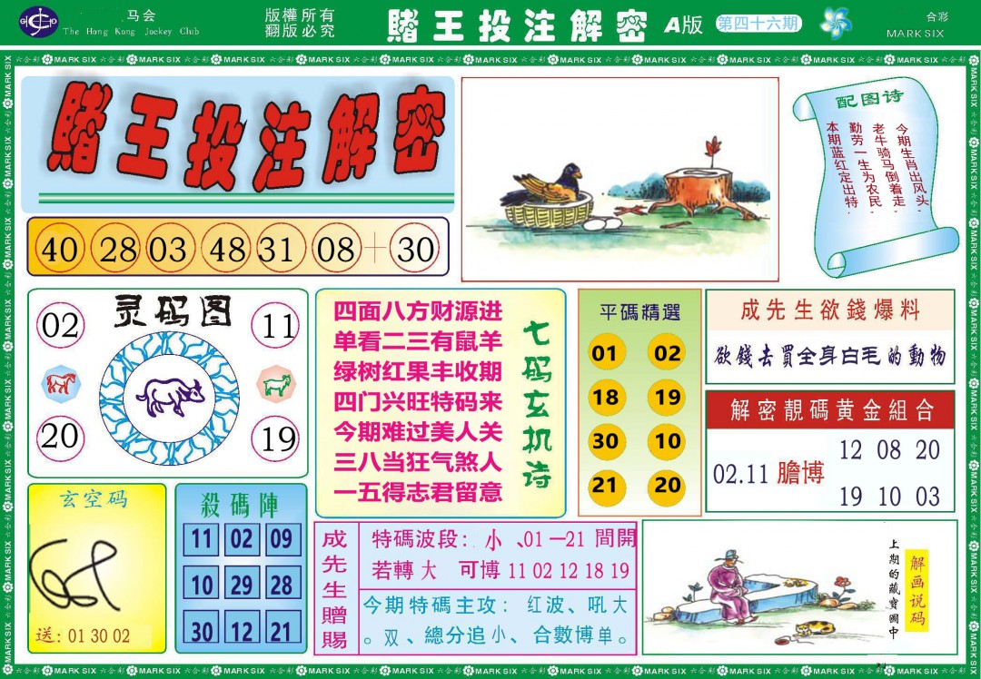 046期赌王投注解密[图]