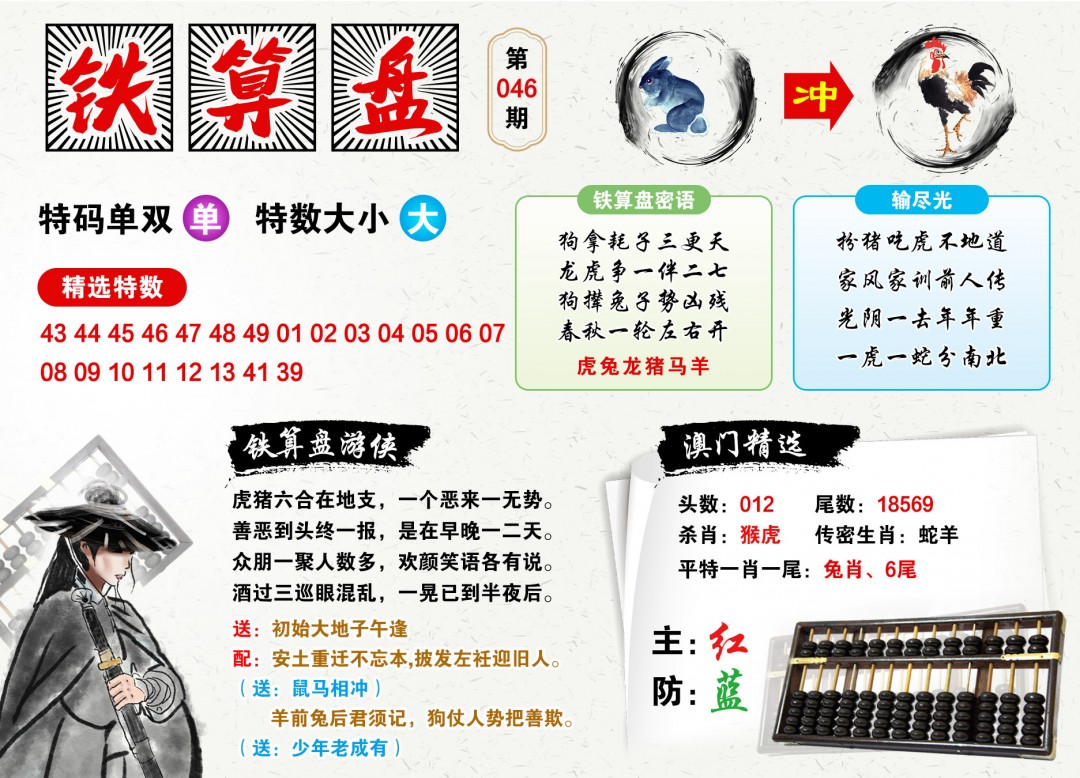 046期澳门铁算盘[图]