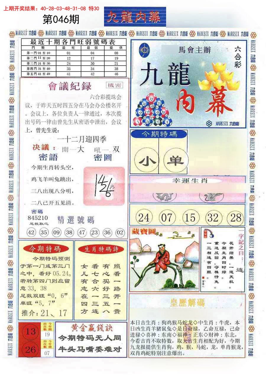 046期(新版)九龙内幕A[图]
