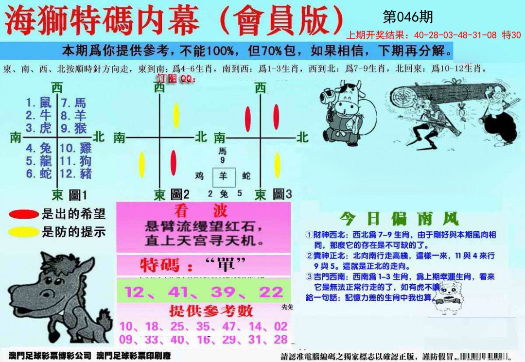 046期另版海狮特码内幕报[图]