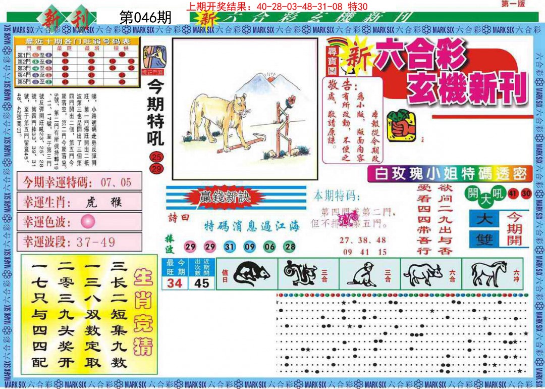 046期新六合彩特码新刊A[图]