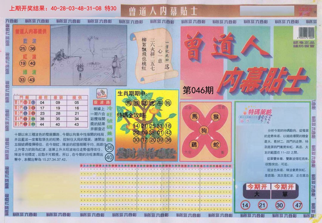 046期曾道人内幕贴士A[图]