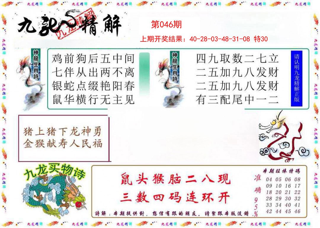 046期九龙精解[图]