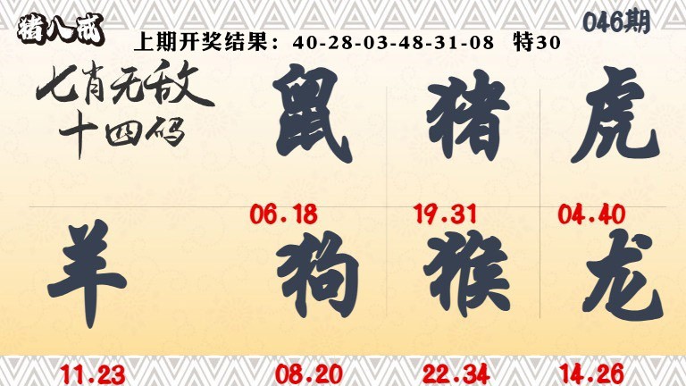 046期七肖无敌14码[图]