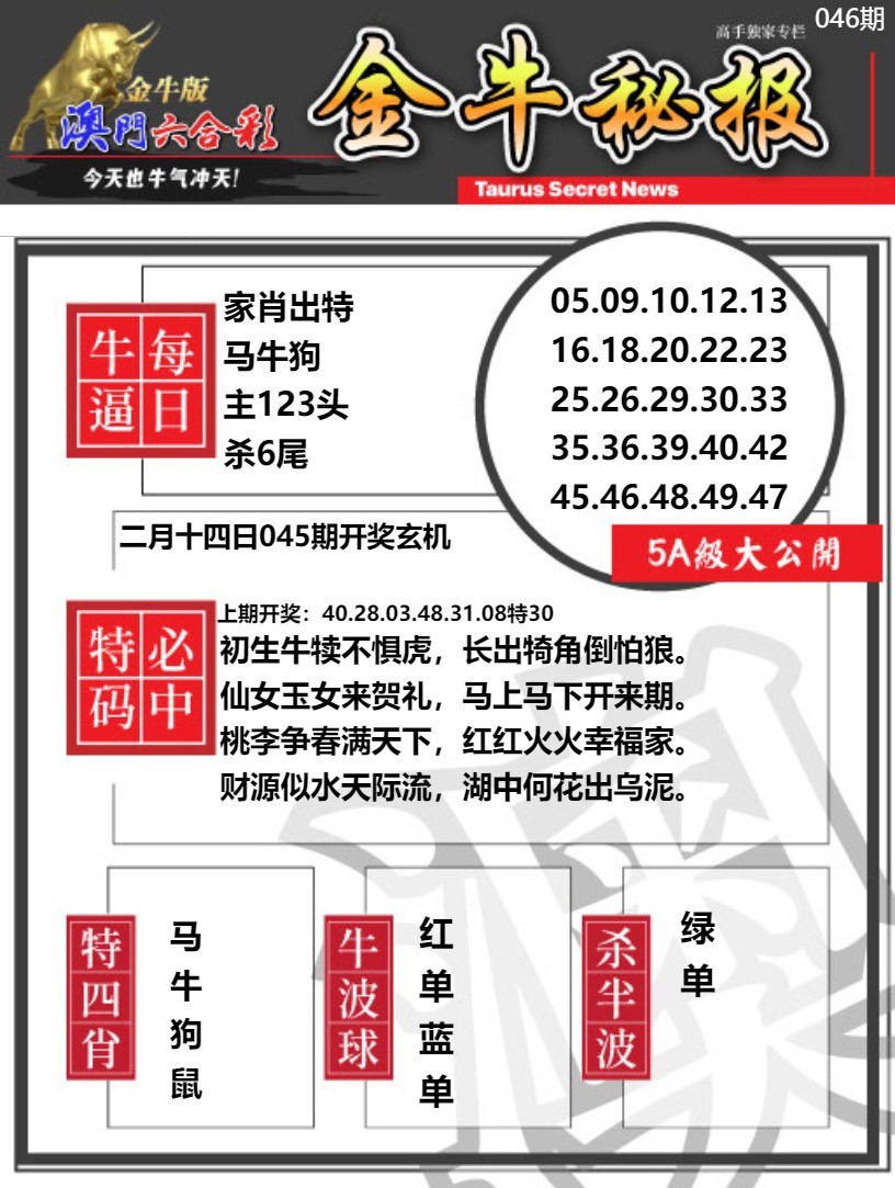 046期金牛秘报A[图]