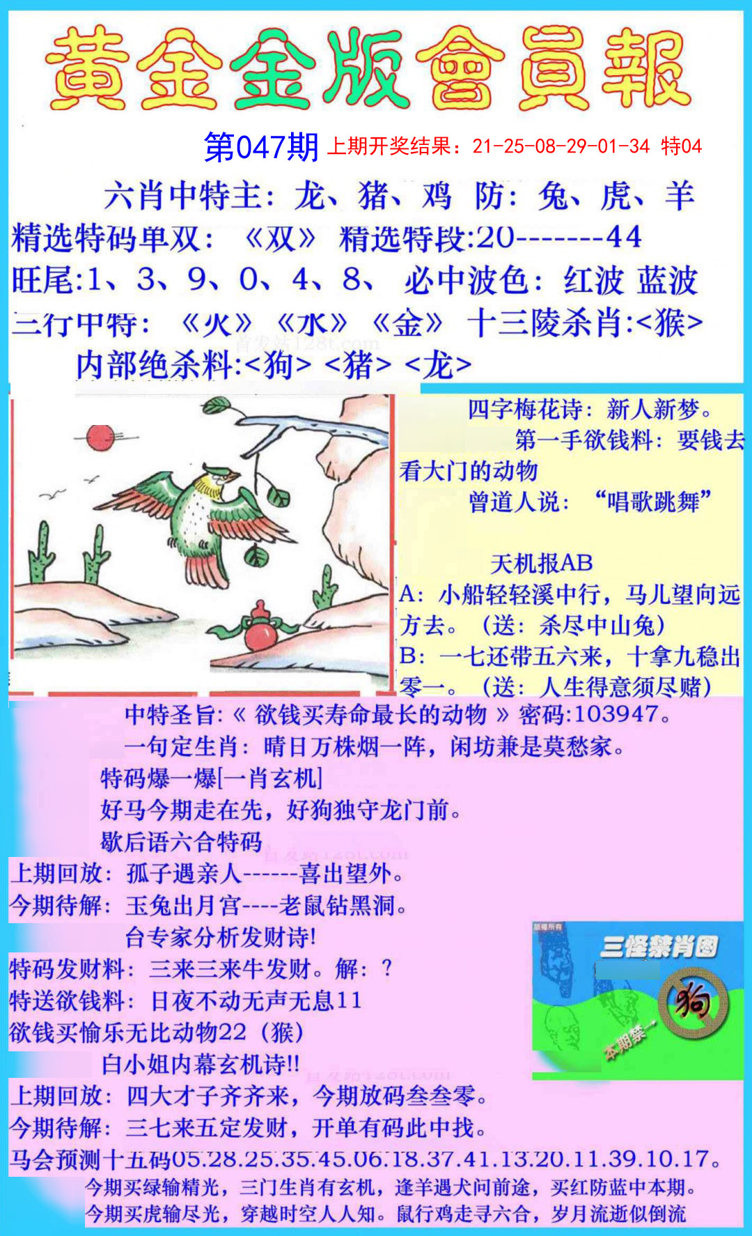 047期黄金金版会员报[图]