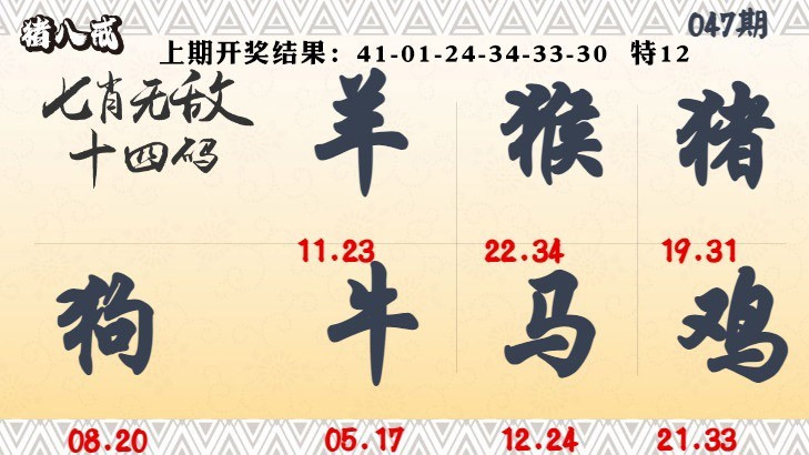 047期七肖无敌14码[图]
