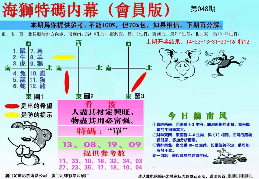 048期海狮特码会员报[图]