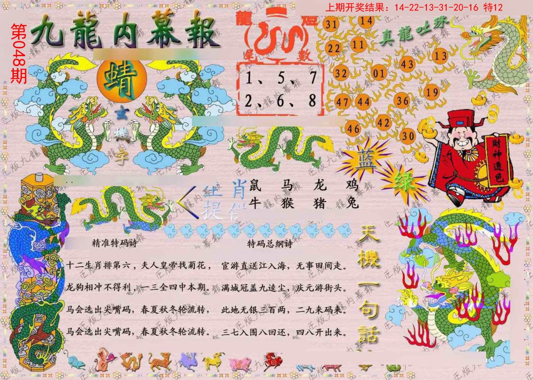 048期正版九龙内幕报[图]