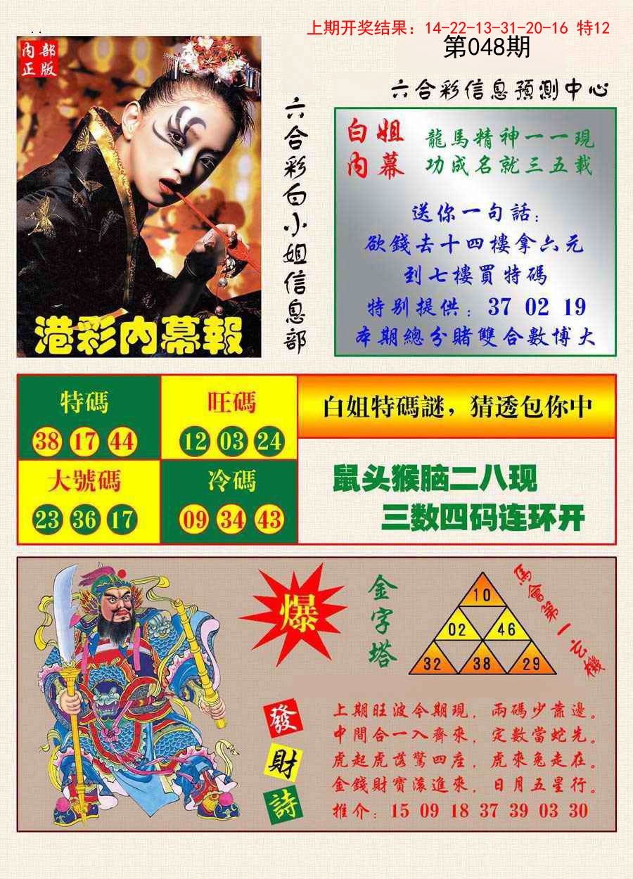 048期港彩内幕报[图]