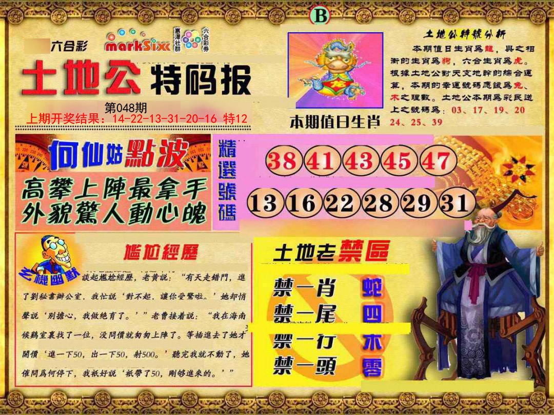 048期土地公特码报B[图]
