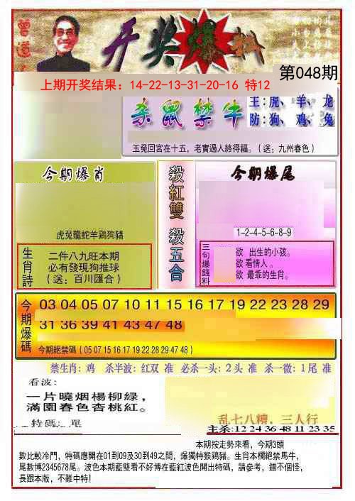 048期开奖爆料(新图推荐)[图]