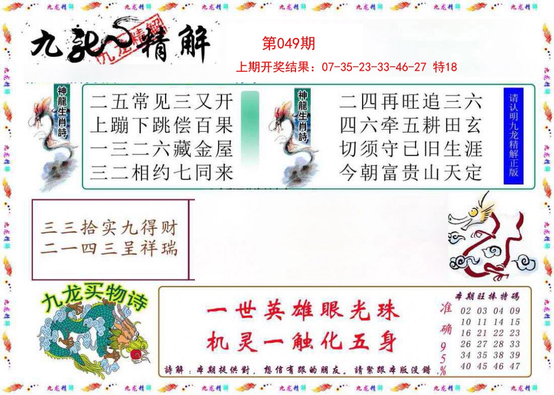 049期九龙精解[图]