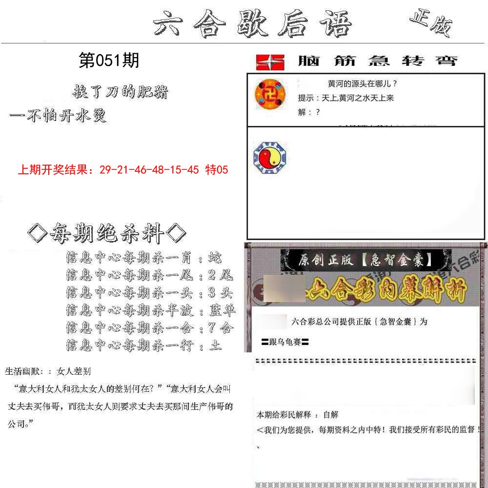 051期六合歇后语[图]