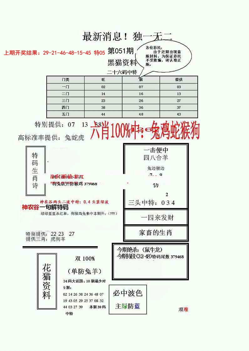 051期独一无二(正)[图]