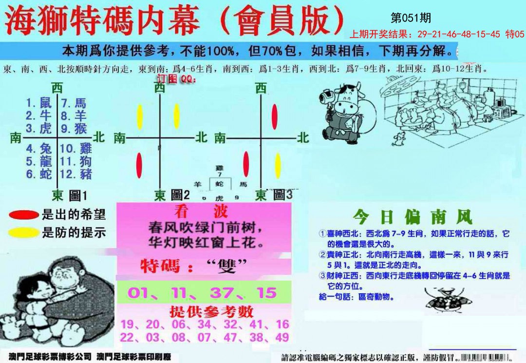 051期另版海狮特码内幕报[图]