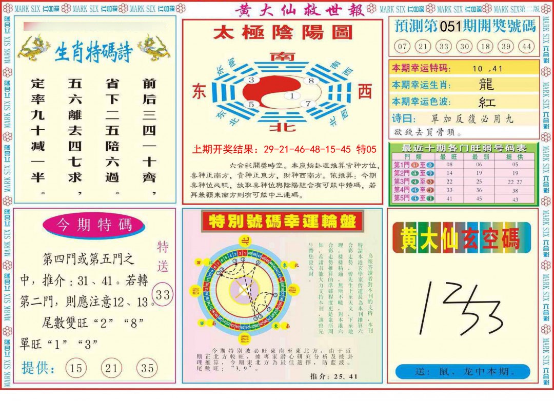 051期新黄大仙救世B[图]