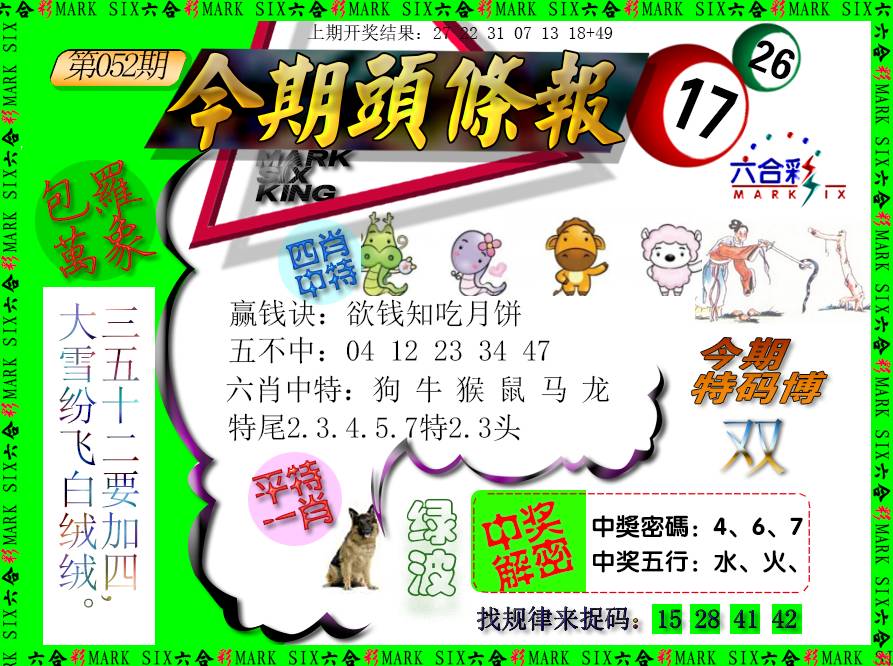 052期今期头条报[图]