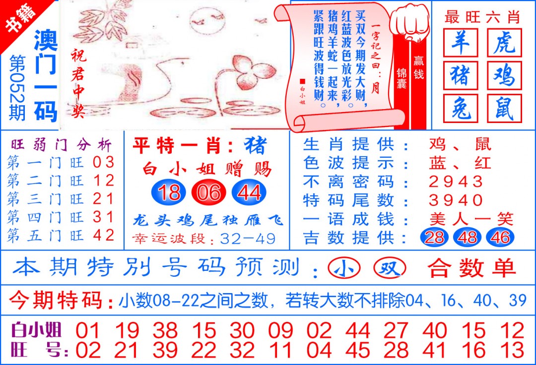 052期澳门飞龙宝典[图]