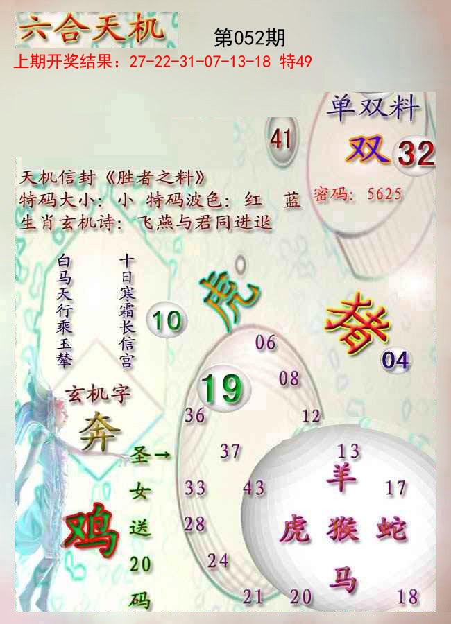 052期天机报[图]