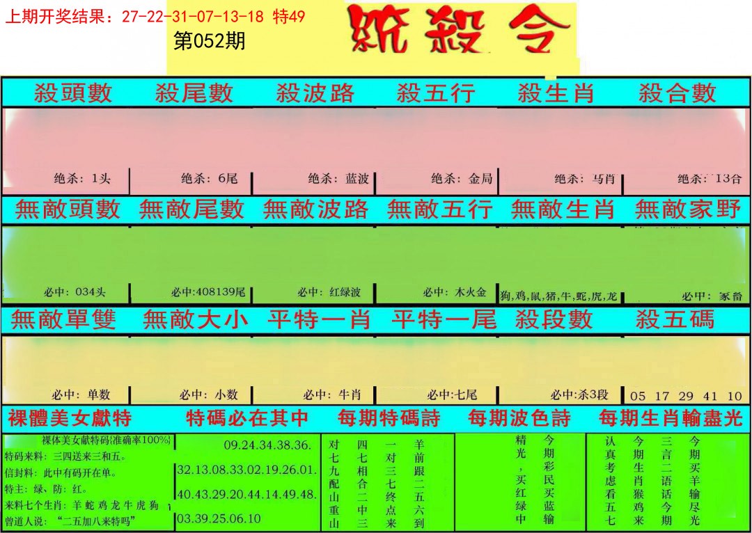 052期统杀令[图]