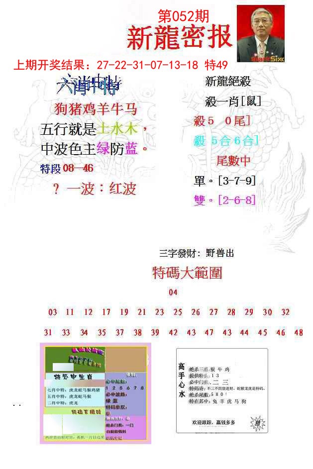 052期新龙密报[图]