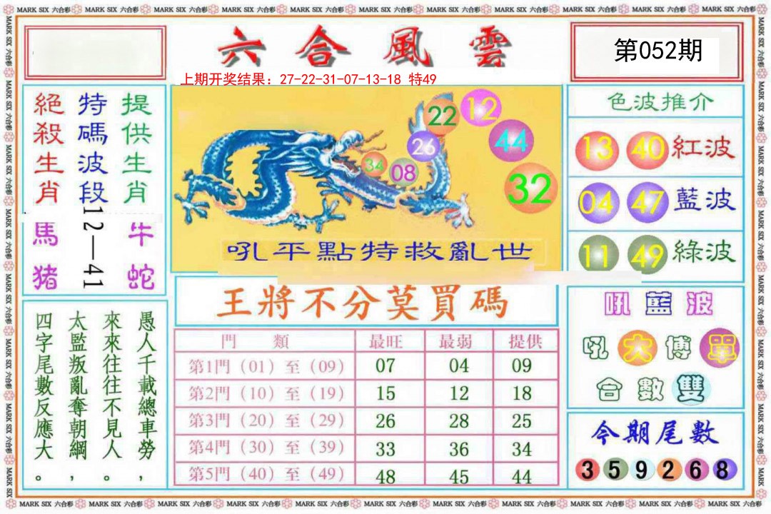 052期六合风云《另版》[图]