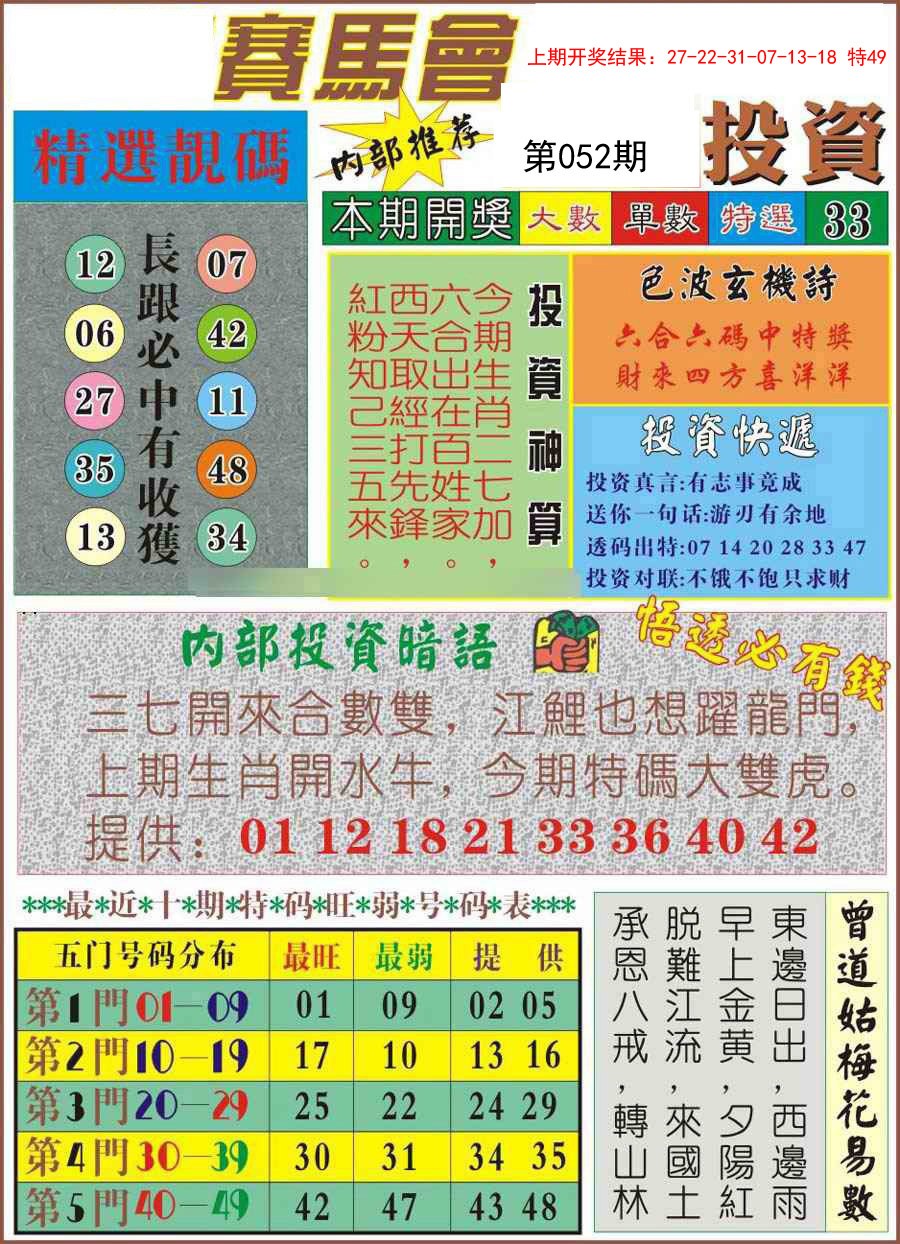 052期马会投资[图]