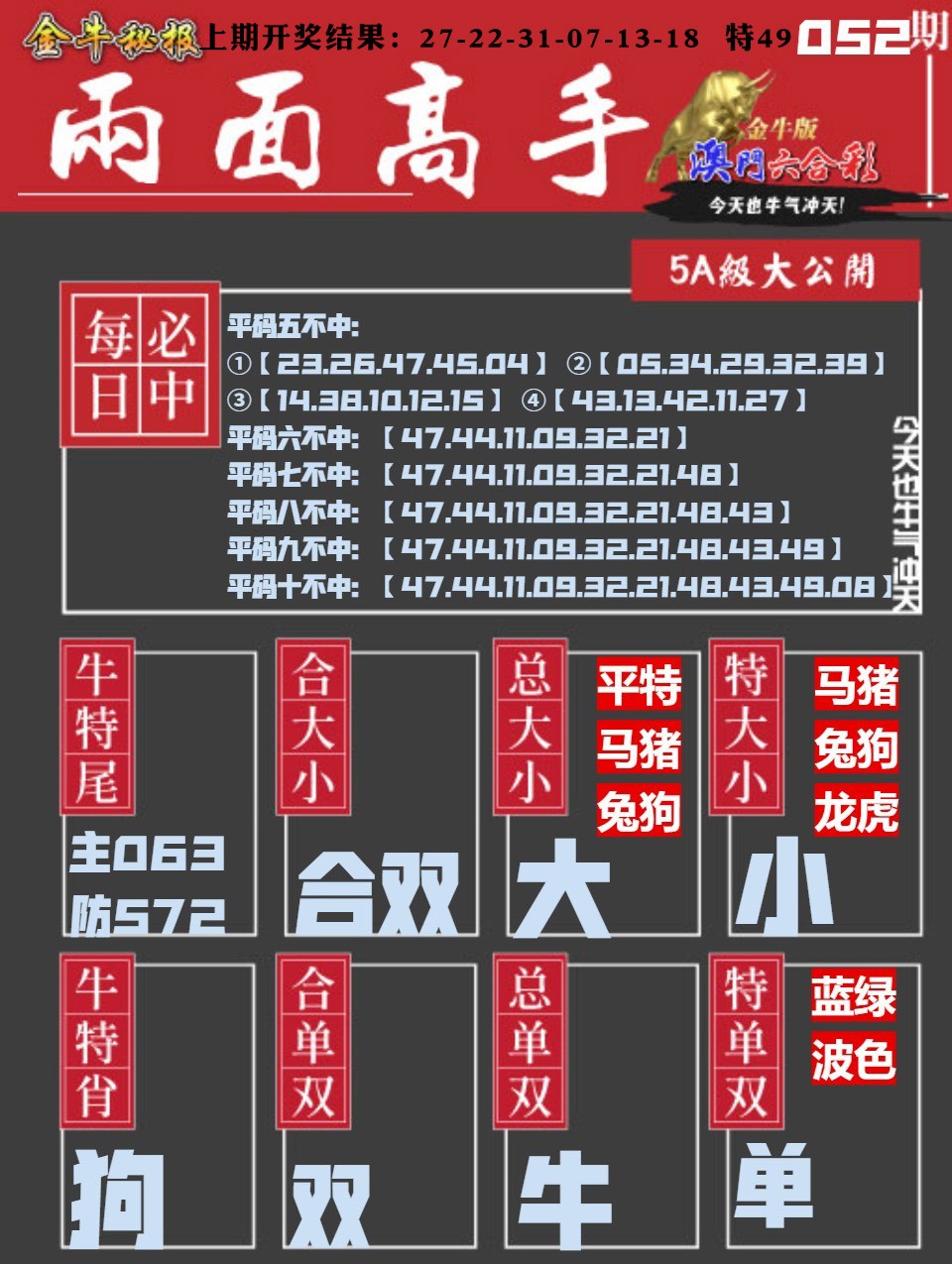 052期金牛两面高手[图]