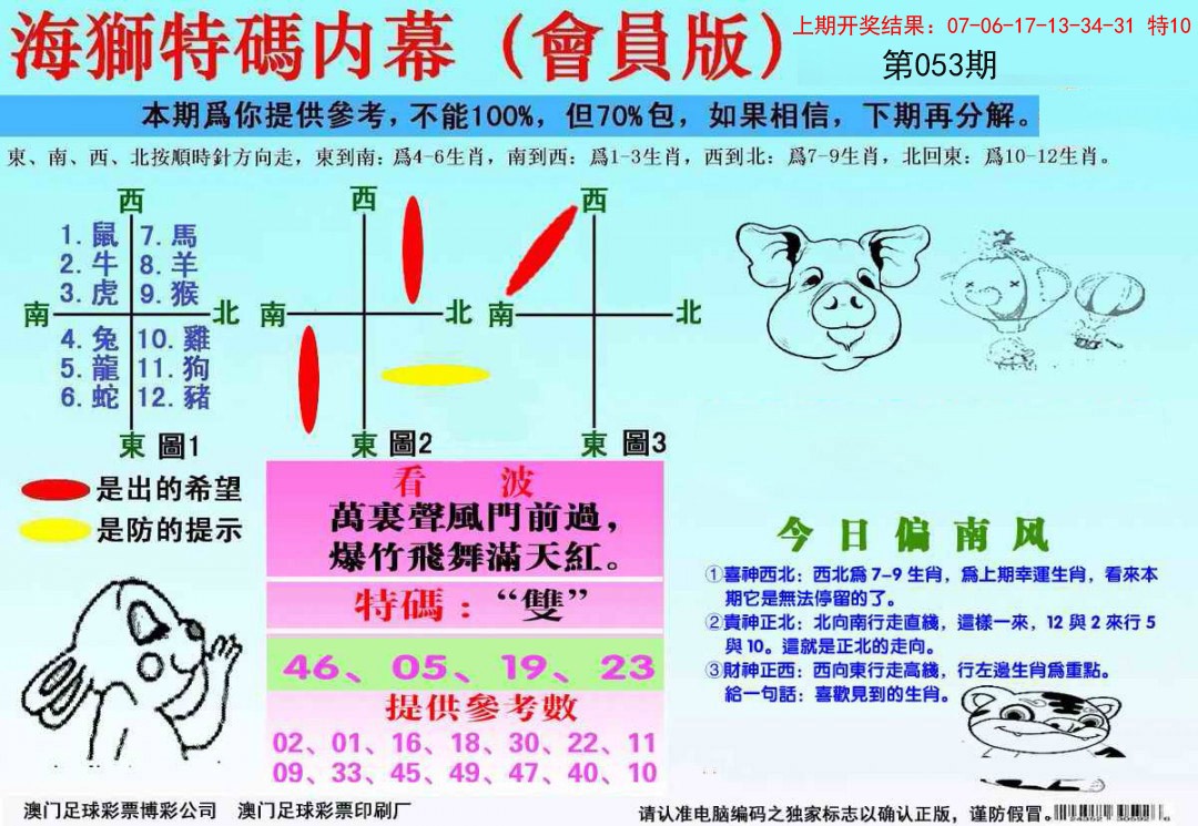 053期海狮特码会员报[图]