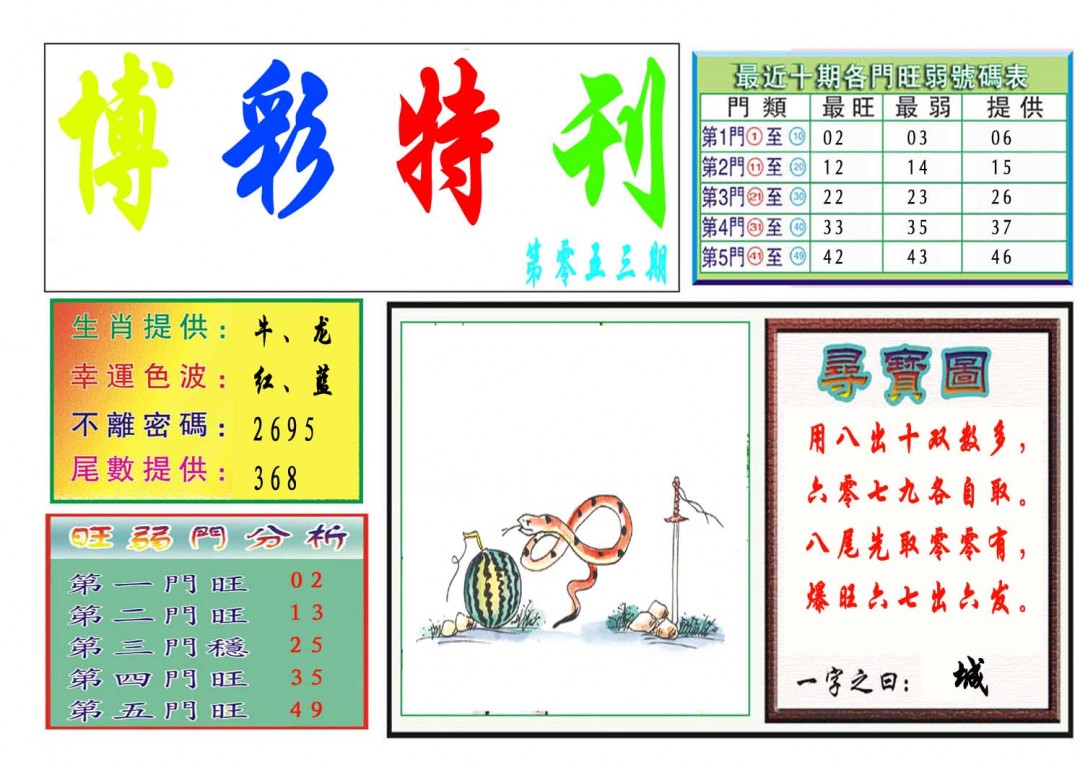 053期博彩特刊[图]