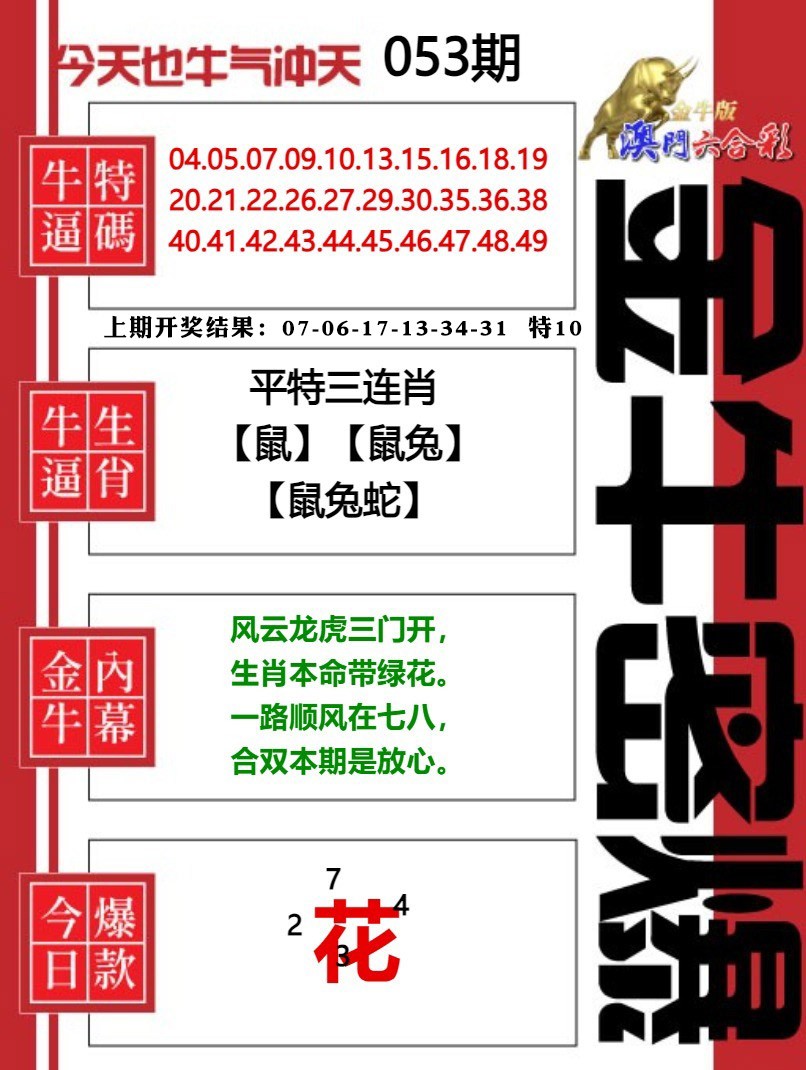 053期金牛密爆[图]