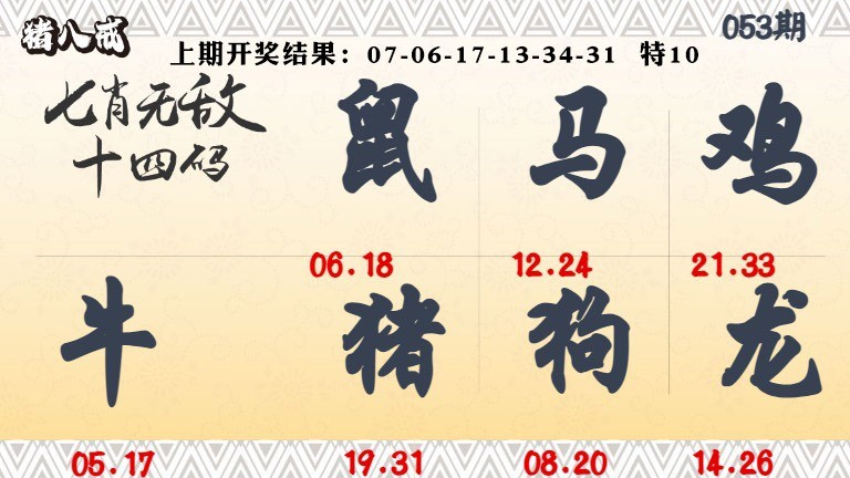 053期七肖无敌14码[图]