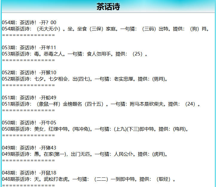 054期茶话诗[图]