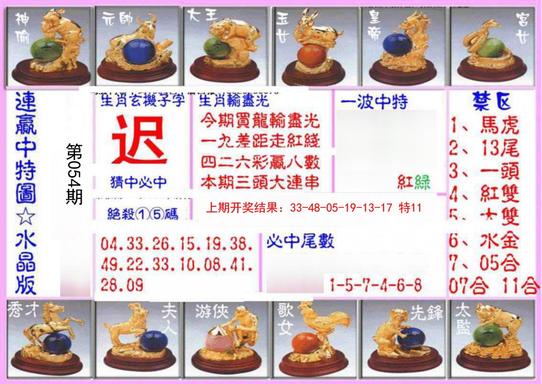 054期连赢中特图（水晶版）[图]
