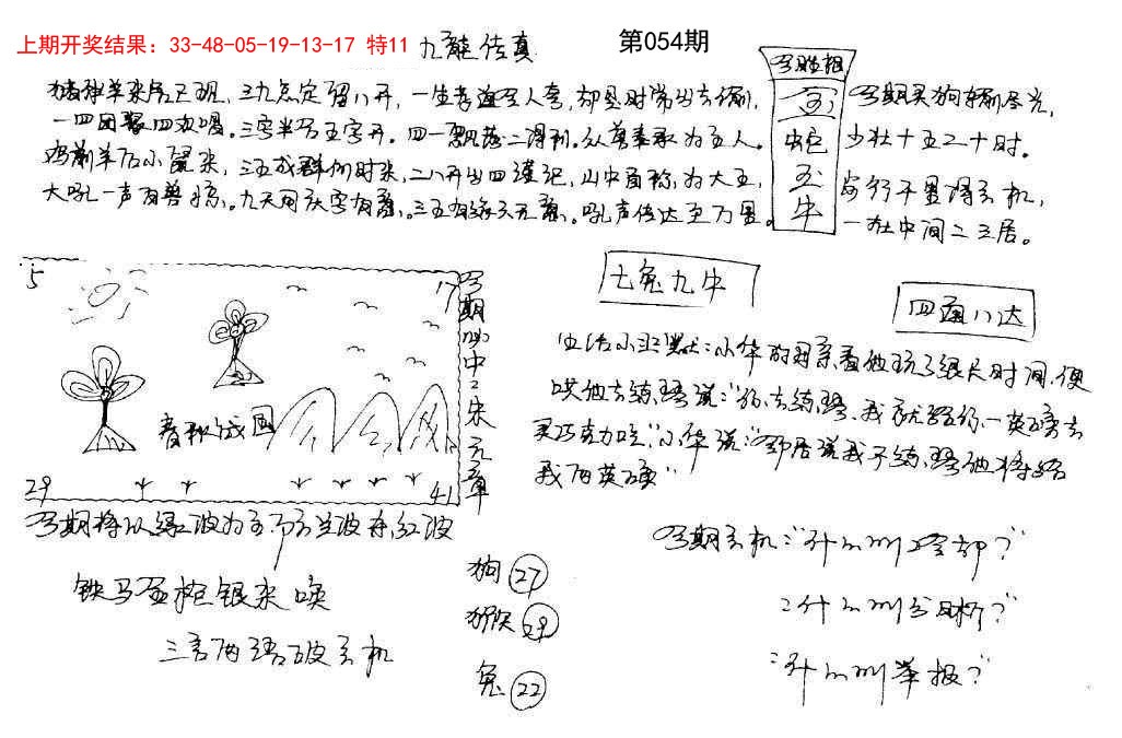 054期手写九龙内幕[图]