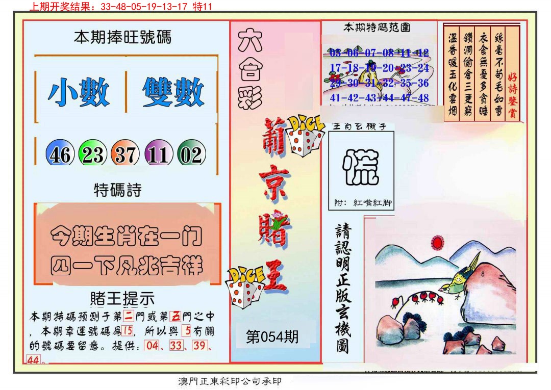 054期葡京赌王彩[图]