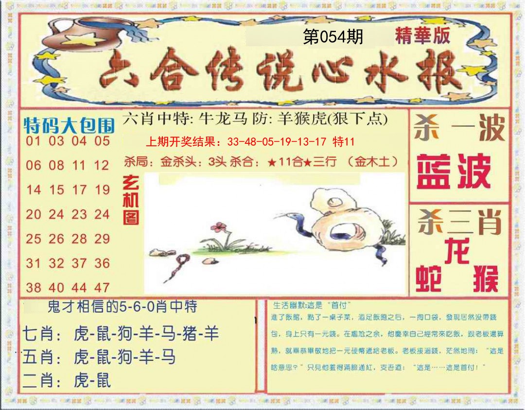 054期六合传说(心水版)[图]