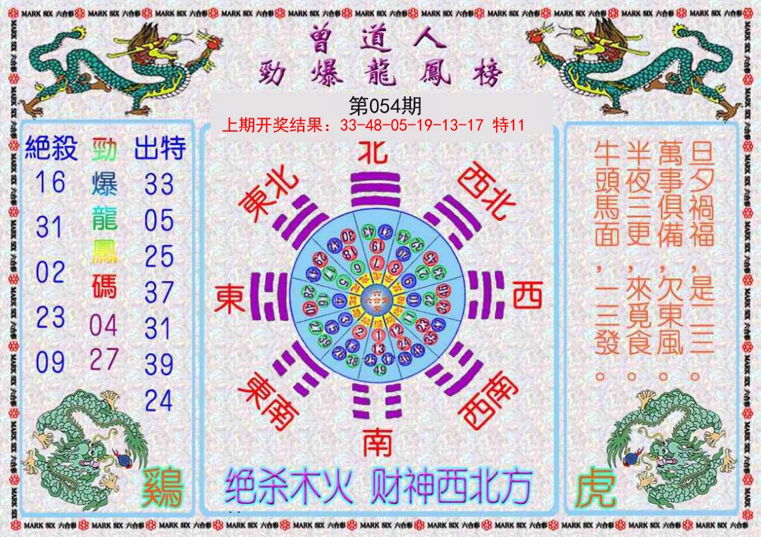 054期曾道人劲爆龙凤榜[图]