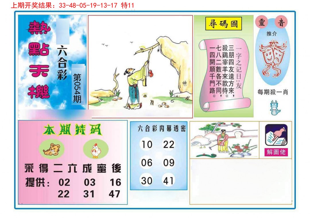 054期热点天机[图]