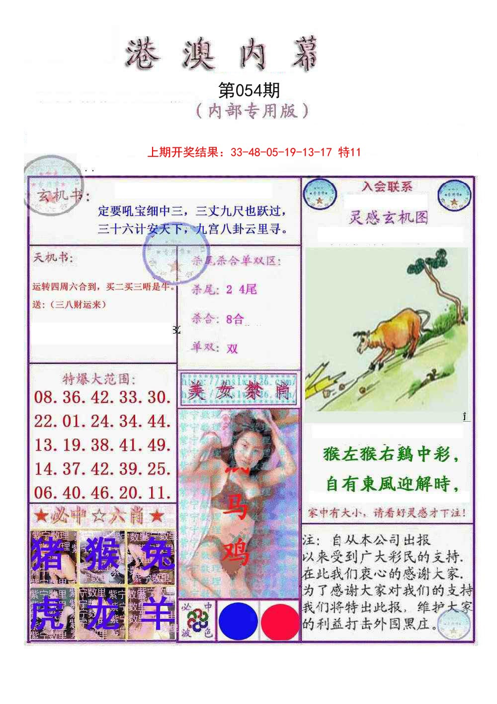 054期港澳内幕报[图]