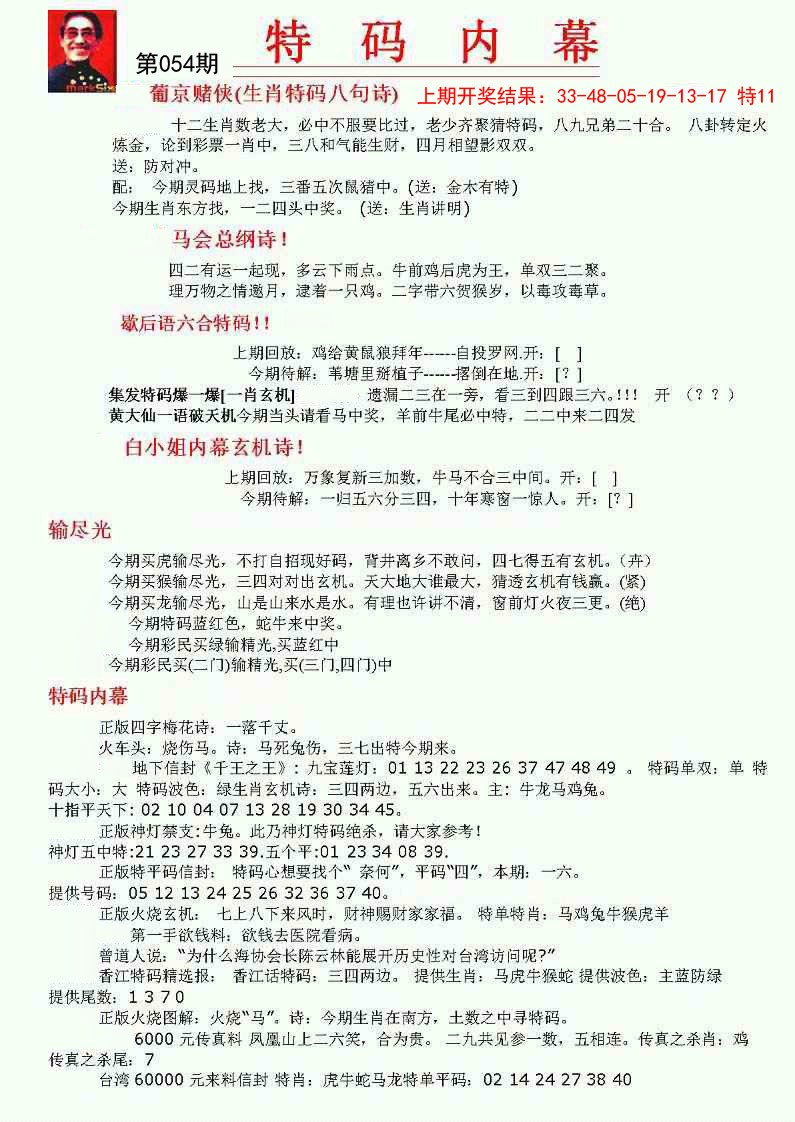 054期特码内幕A[图]