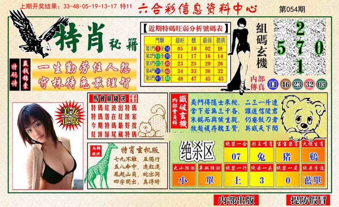 054期特肖秘籍[图]