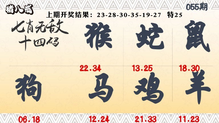 055期七肖无敌14码[图]
