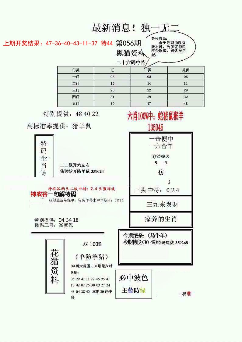 056期独一无二(正)[图]