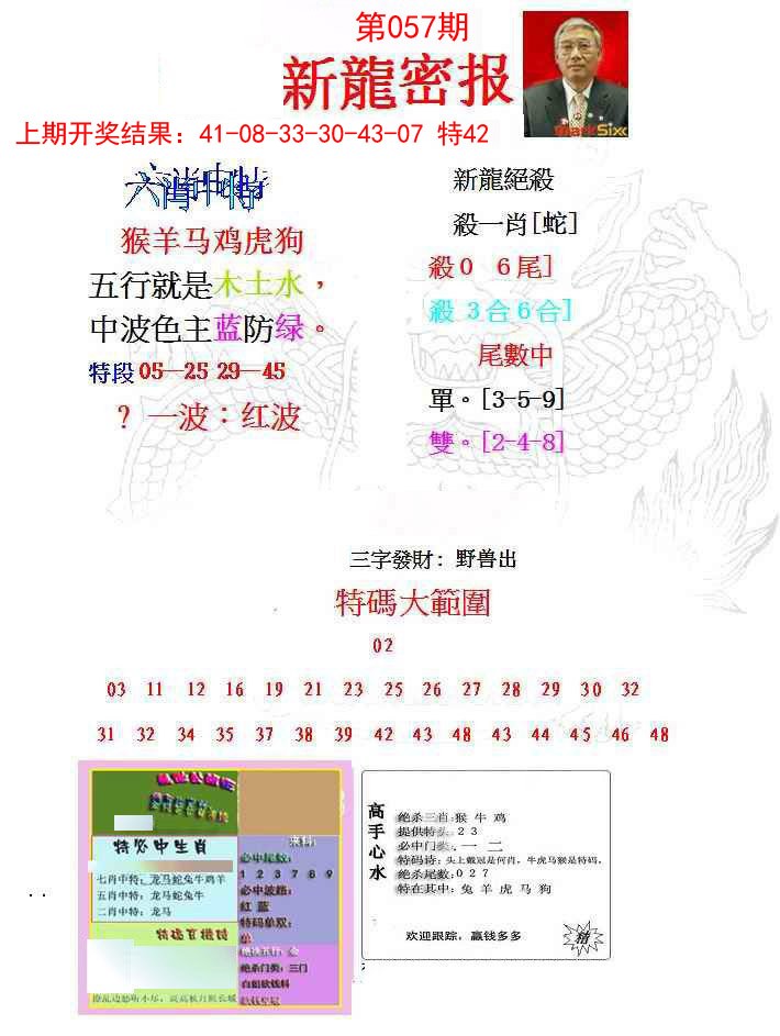 057期新龙密报[图]